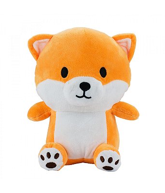 Cachorro Pelúcia Laranja Sentado Fofinho 22cm