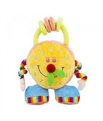 Relógio de Pelúcia Colorido 24cm