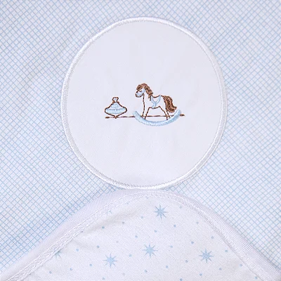 Manta Bebê Flanelada Forrada Cavalinho Papi 1,0m x 75cm