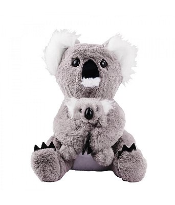 Pelúcia Coala Mãe e Filho Cinza 25cm