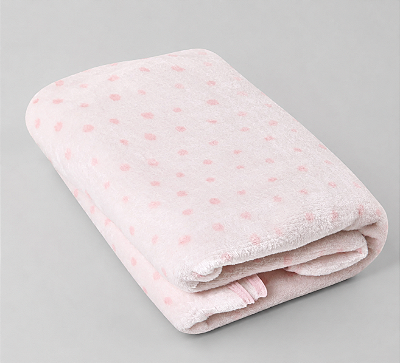 Cobertor Bebê Microfibra Poá Rosa 1,10CmX90Cm Papi