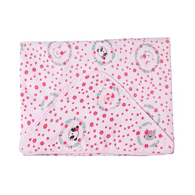 Toalha De Banho Felpuda C/ Capuz Amiguinhas Papi 70Cm X 70Cm