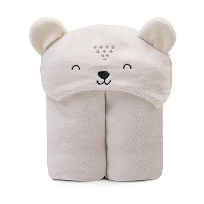 Cobertor Bebê Microfibra C/ Capuz Urso Bege 1,10x85Cm Papi