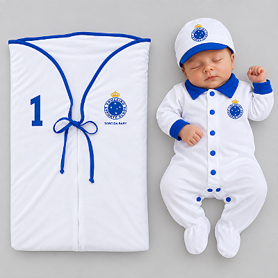 Kit Maternidade Cruzeiro Branco Menino - Torcida Baby