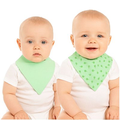 Kit Babador Bandana Bebê Com 2 Pçs Animais Neutro Papi