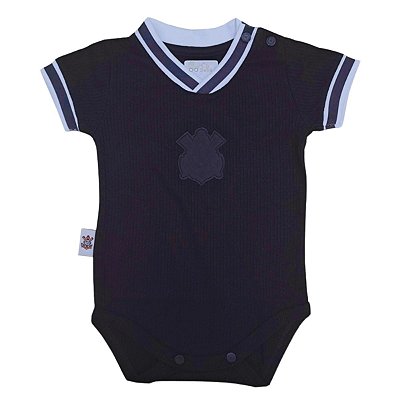 Body Corinthians Clássico Preto Escudo Preto Oficial