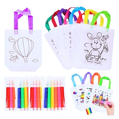 Kit 25 Sacolinhas De Pintar Sacola Lembrancinha Aniversário
