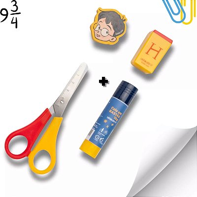 Kit Escolar 12 Lápis Cor Apontador E Borracha Harry Potter