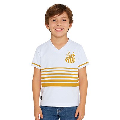 Camiseta Infantil Santos Estampa Dourada Oficial