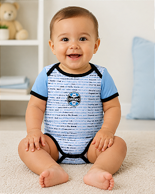 Body Bebê Grêmio Estampa do Hino do Grêmio Oficial