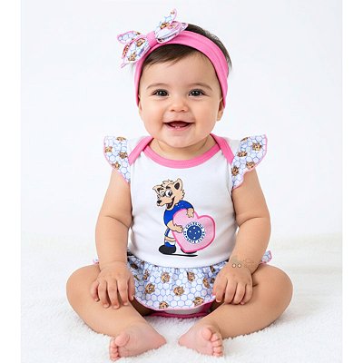 Body Vestido Cruzeiro Mascote Com Laço Oficial
