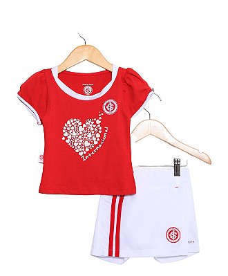 Conjunto Infantil Internacional Short Saia Oficial