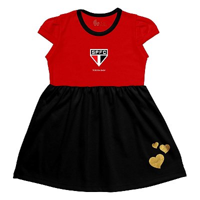 Vestido Infantil São Paulo Canelado Torcida Baby Oficial