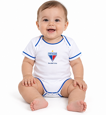 Body Bebê Fortaleza Branco Curto Oficial - Torcida Baby