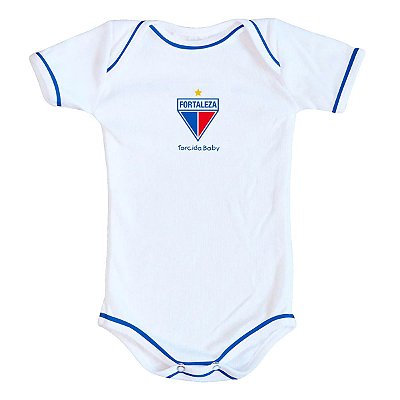 Body Bebê Fortaleza Branco Curto Oficial - Torcida Baby