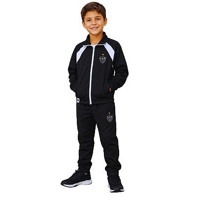 Conjunto Agasalho Atlético MG Infantil Juvenil Microfibra