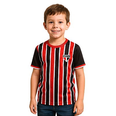Camisa Infantil São Paulo Listrada Tricolor Oficial