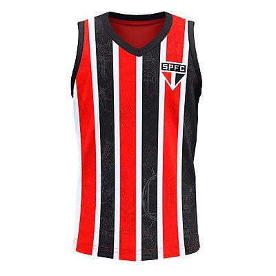 Camisa Infantil São Paulo Regata Listrada Tricolor Oficial
