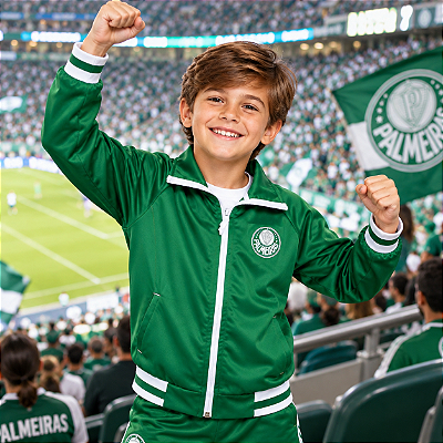 Jaqueta Infantil Palmeiras Blusa De Frio Flanelada Oficial