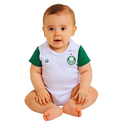 Body Bebê Palmeiras Branco Premium Torcida Baby Oficial