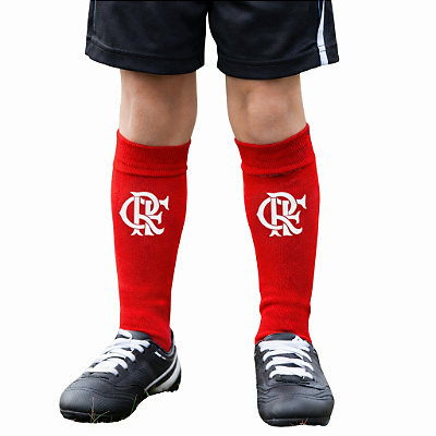 Meião Futebol Flamengo Infantil Juvenil Vermelho Oficial