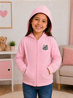 Blusa Jaqueta Rosa Santos Infantil Juvenil Plush
