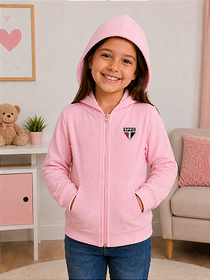 Blusa Jaqueta Rosa São Paulo Infantil Juvenil Plush