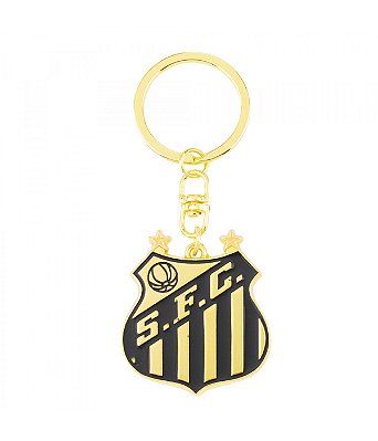 Chaveiro Santos Dourado Metal Com Escudo 4cm Oficial