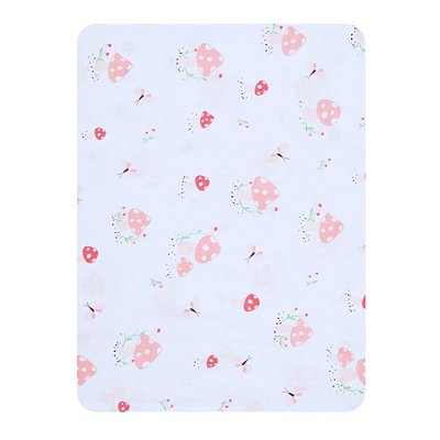 Lençol Bebê Avulso Com Elástico Cogumelo Rosa Papi