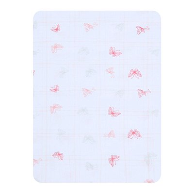 Lençol Bebê Avulso Com Elástico Borboletas Rosa Papi