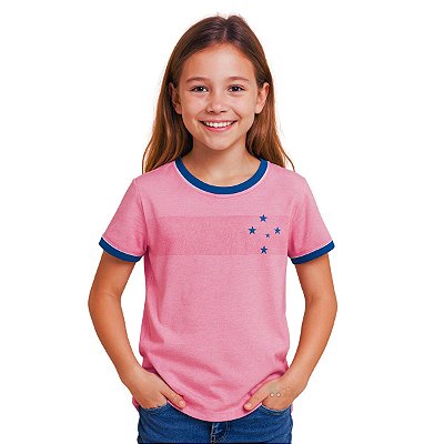 Camisa Cruzeiro Infantil Rosa Copas Oficial