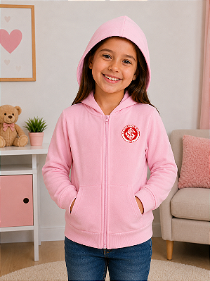 Blusa Jaqueta Rosa Internacional Infantil Juvenil Plush