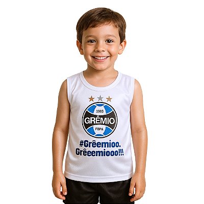 Camiseta Infantil Grêmio Regata Estampada Oficial