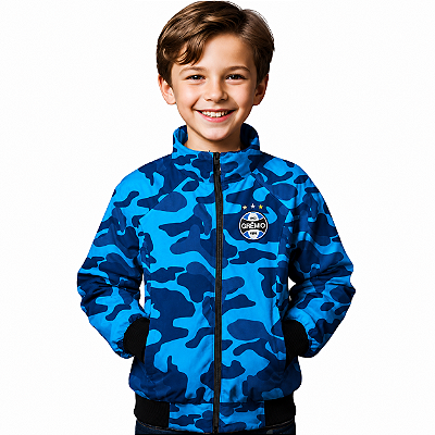 Jaqueta Infantil Grêmio Blusa De Frio Camuflada Oficial