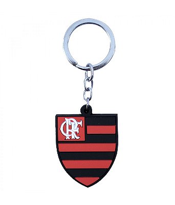 Chaveiro Borracha Flamengo com Brasão Oficial