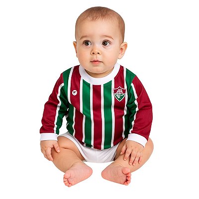 Camiseta Infantil Fluminense Manga Longa Listrada Oficial