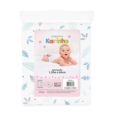 Toalha de Fralda Bebê Masculino Contém 03 Un Karinho