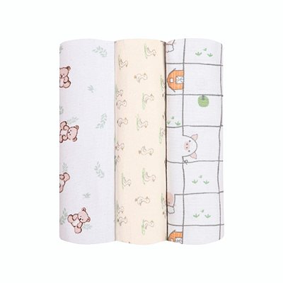 Cueiro Flanelado Estampado Ursinho Contém 03 Un Papi