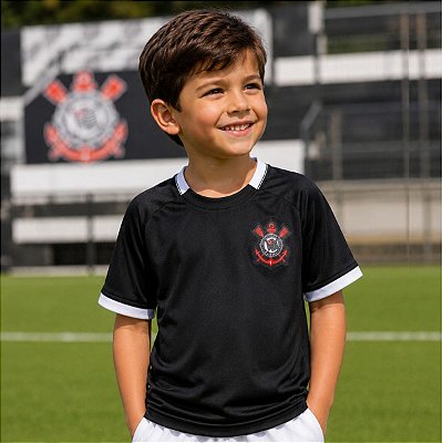 Camiseta Corinthians Infantil Preta Color Black Oficial