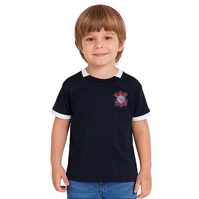 Camiseta Corinthians Infantil Preta Color Black Oficial