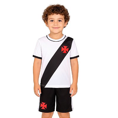 Conjunto Uniforme Infantil Vasco Mini Craque Branco Oficial