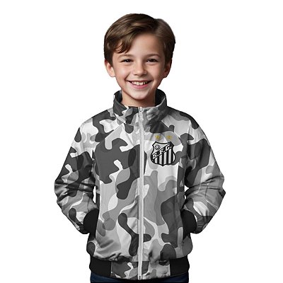 Jaqueta Infantil Santos Blusa De Frio Camuflada Oficial
