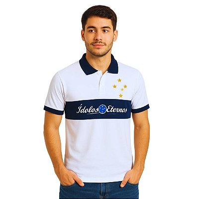 Camisa Polo Cruzeiro Ídolos Eternos Adulto Oficial