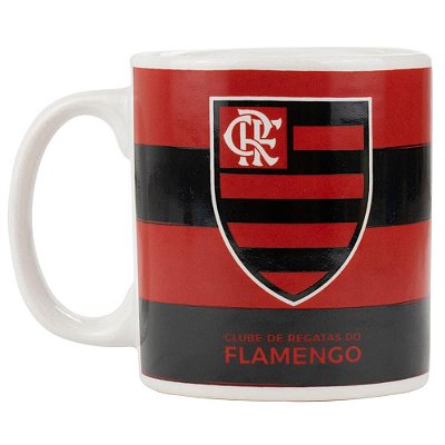 Caneca Porcelana 320ml Flamengo Oficial