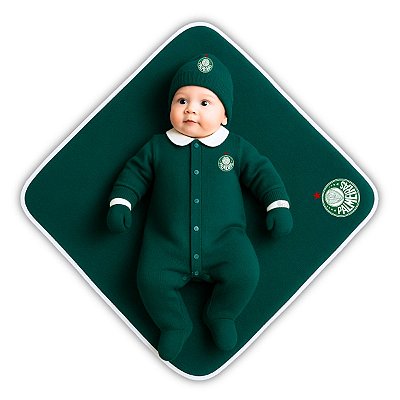 Kit Bebê Palmeiras Tricot Verde Saída de Maternidade Oficial