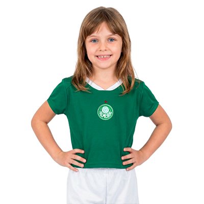 Blusa Palmeiras Cropped Verde Infantil Oficial