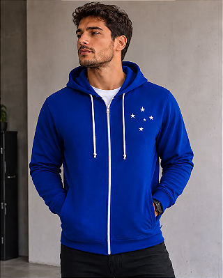 Blusa de Moletom Cruzeiro Azul Com Capuz Oficial