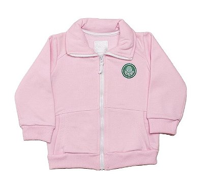 Blusa Infantil Palmeiras Rosa Moletom Oficial