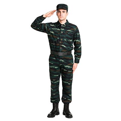 Fantasia Soldado Militar Camuflada Adulto Festa a Fantasia