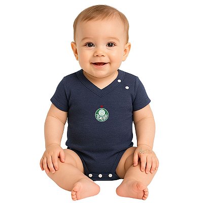 Body Bebê Palmeiras Sonho Mescla Azul Oficial